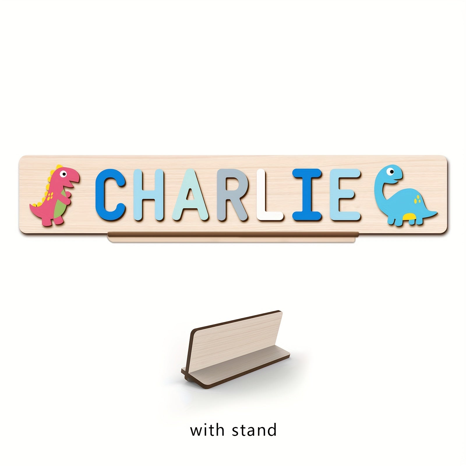 Name Puzzle, Baby-Blue Color Personalized Name Puzzle With 2 Elements, Early Learning Toys, Birthday Gifts, Toys