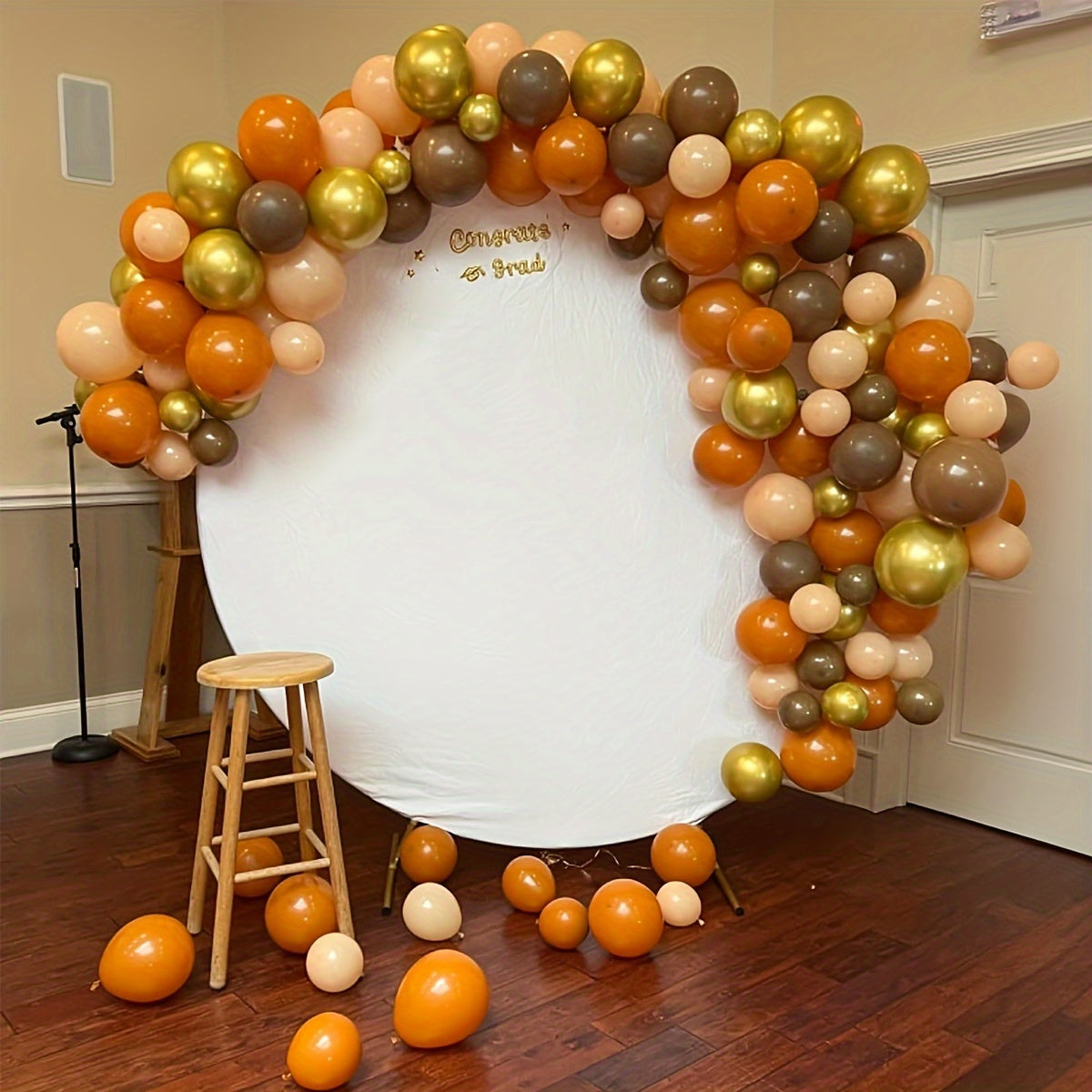 Thanksgiving 123pcs golden brown orange latex balloons for summer, suitable for birthdays, weddings, bridal showers, anniversaries, carnivals, showers, Hawaiian parties, backgrounds, home decor, Halloween, Christmas, autumn h