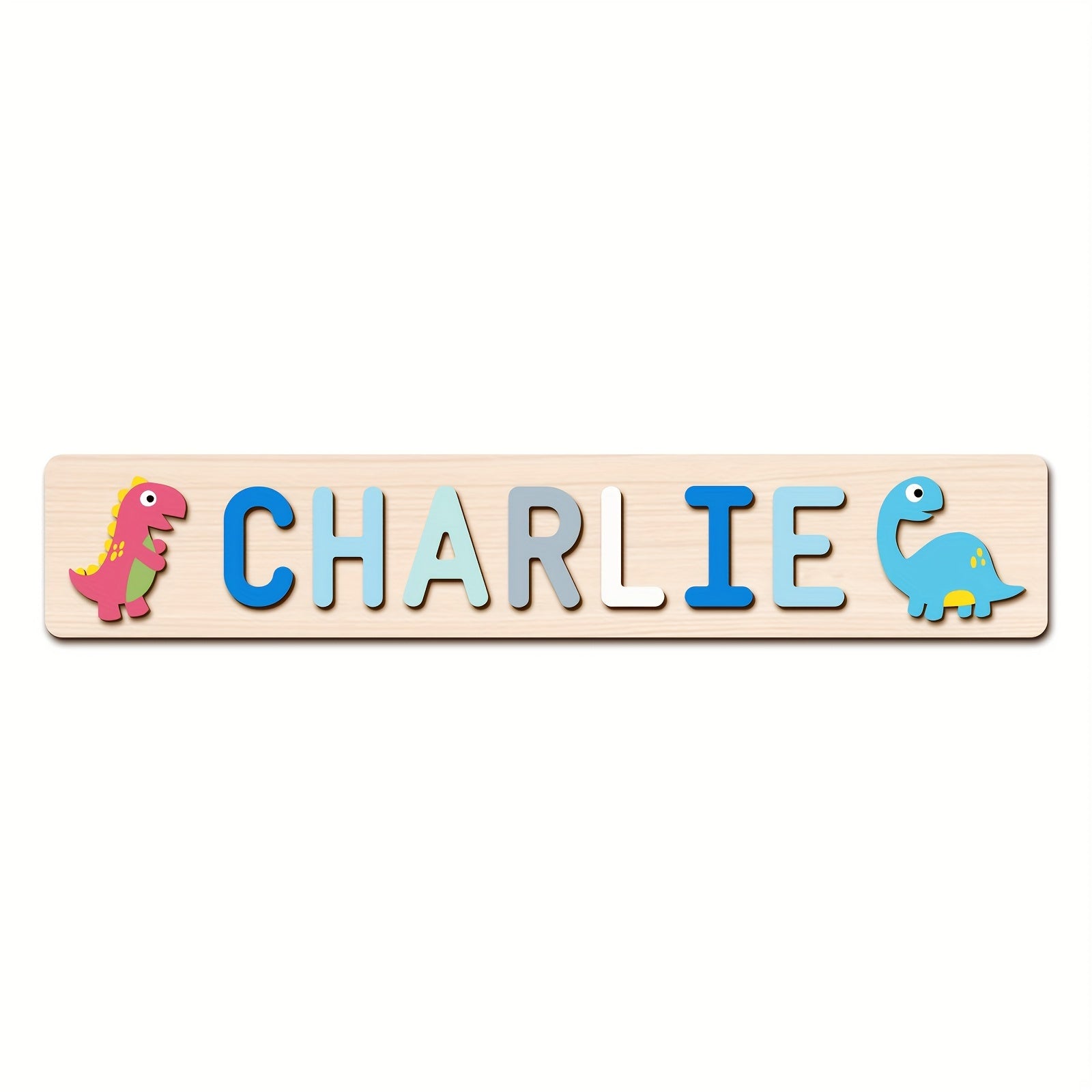 Name Puzzle, Baby-Blue Color Personalized Name Puzzle With 2 Elements, Early Learning Toys, Birthday Gifts, Toys
