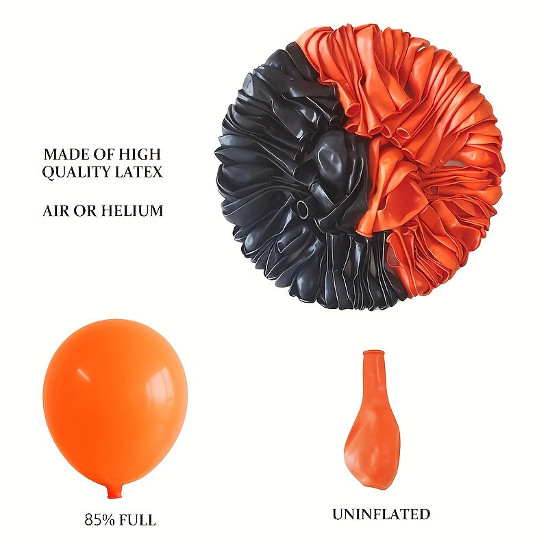 82pcs Black and Orange Latex Balloons 10-inch Pumpkin Printed Balloons Giant Bat Foil Halloween Happy Balloons Halloween Garland Kit Suitable for Halloween Christmas Back-to-School Season Haunted House Trick or Treat Party