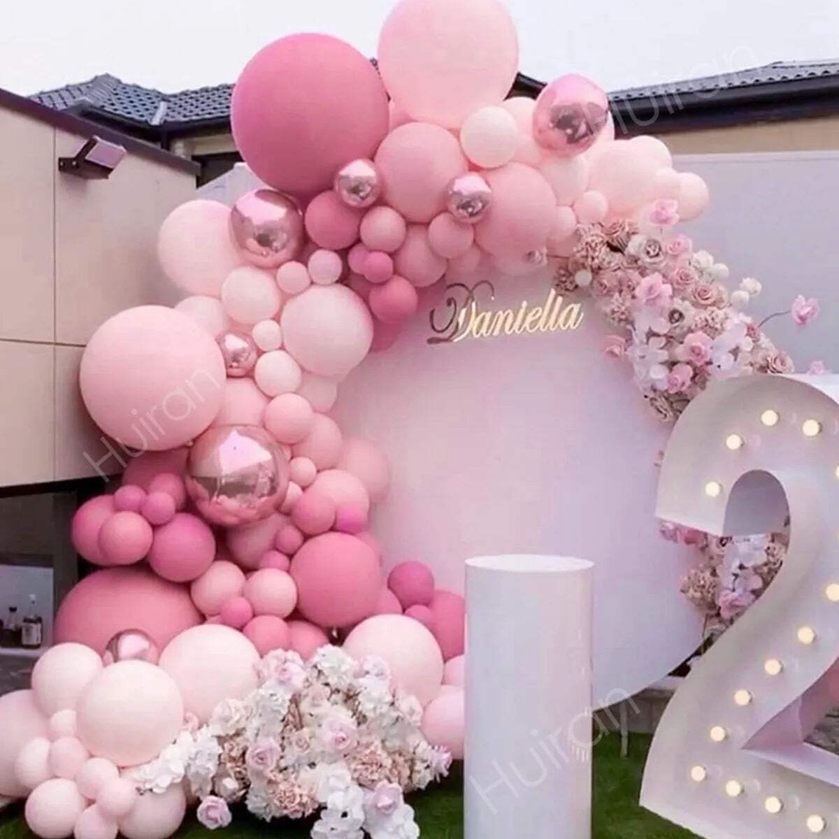97 pcs Pink Balloon Garland Arch Kit Happy Birthday Party Decor - Baby shower