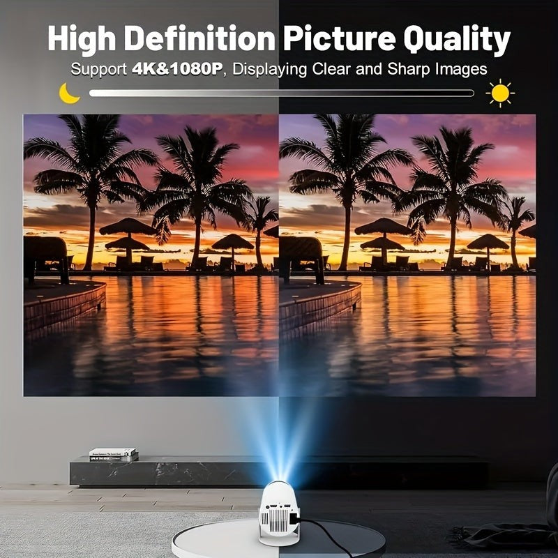 [back to School] 7000 Lumens Portable Mini Projector, Support 4K Projector Dual