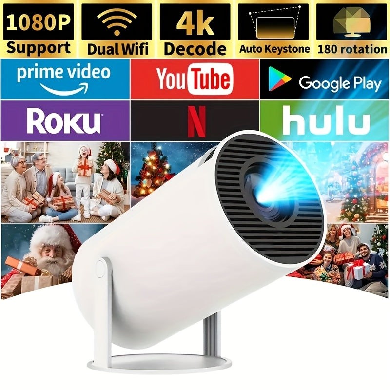 [back to School] 7000 Lumens Portable Mini Projector, Support 4K Projector Dual
