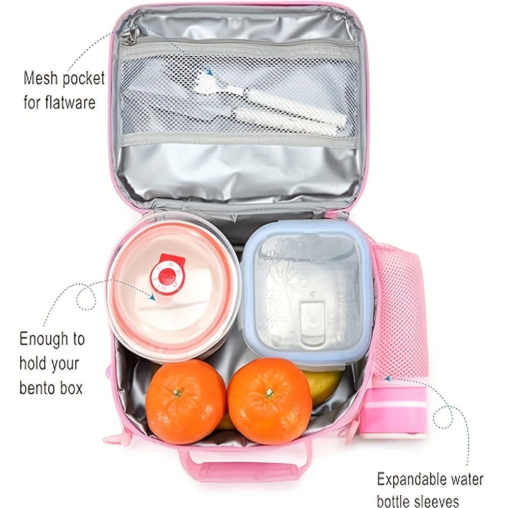 3pc Set Backpack With Lunch Bagx, Kawaii Unicorn Daypack, Cute Cartoon