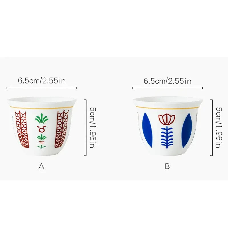 6/12pcs Ethiopian Cofee Cups Set with Gift Box, Traditional Coffee Cups, Ceramic