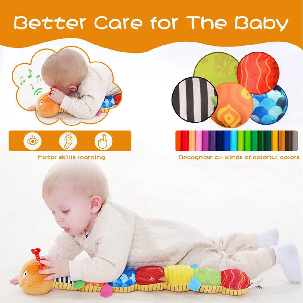 Baby Rattle Musical Caterpillar Worm Soft Infant Plush Toys Educational Interact