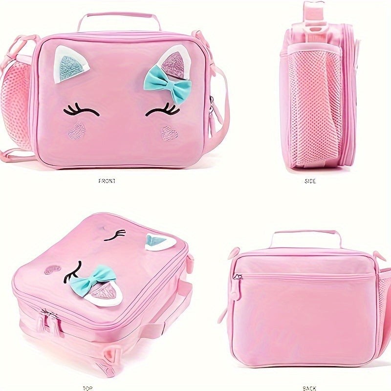 3pc Set Backpack With Lunch Bagx, Kawaii Unicorn Daypack, Cute Cartoon