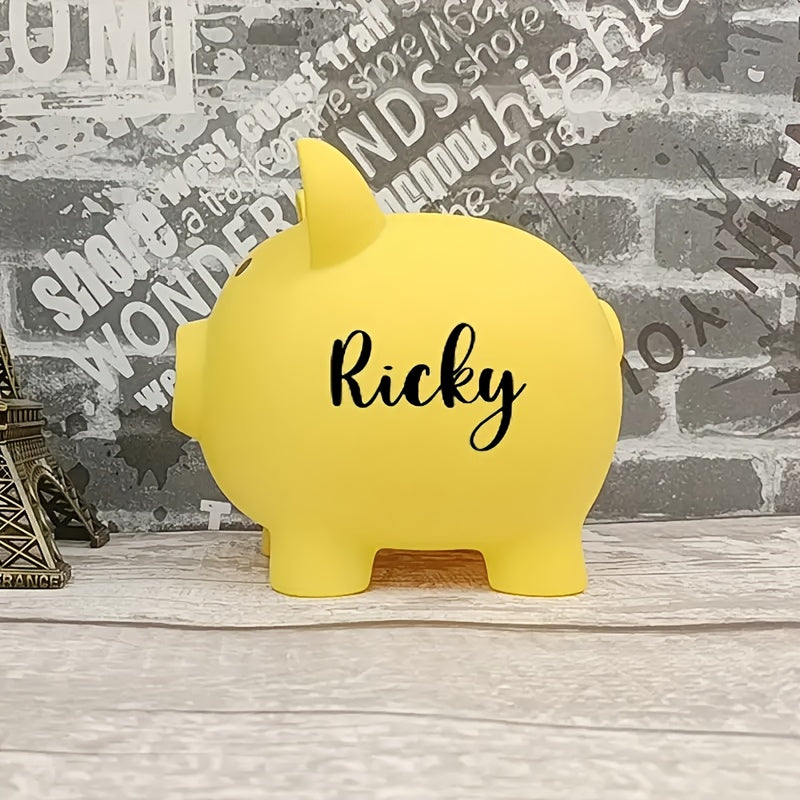Personalized Custom Name Penny Bank, Unbreakable Savings Jar Money Box Birthday Gift Business Present