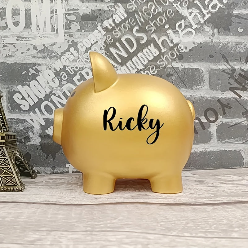 Personalized Custom Name Penny Bank, Unbreakable Savings Jar Money Box Birthday Gift Business Present