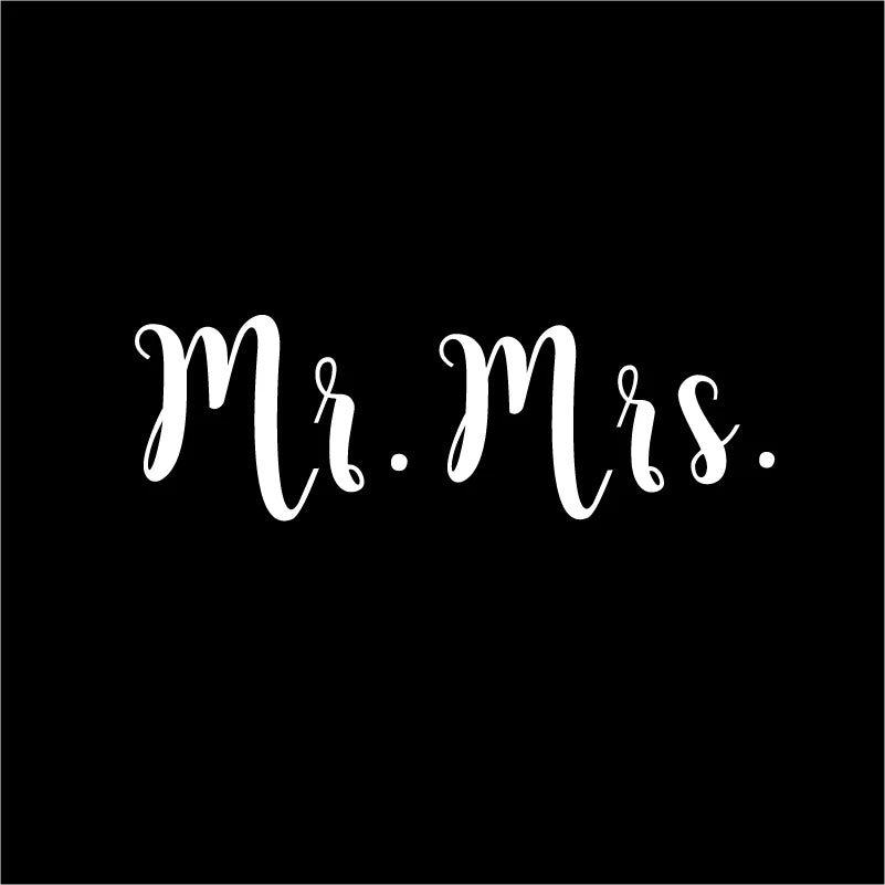 Mr and Mrs Wine Glasses Vinyl Sticker Decals Newlyweds Engagement Wedding Gift Champagne Glass Vinyl Decal Wedding Party Decor