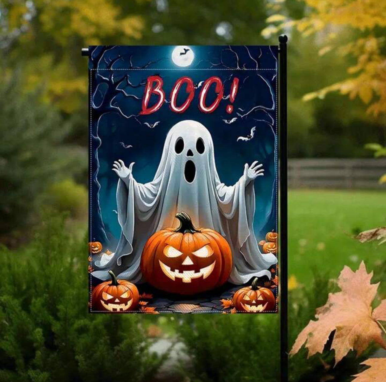 1pc Halloween Garden Flag - all are double sided - pick your choice - 12x18 Inch Yard Flag , No Electricity Needed, Flagpole Not Included