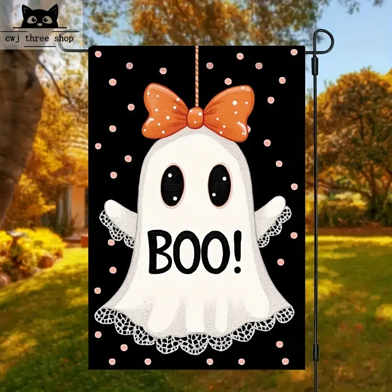 1pc Halloween Garden Flag - all are double sided - pick your choice - 12x18 Inch Yard Flag , No Electricity Needed, Flagpole Not Included