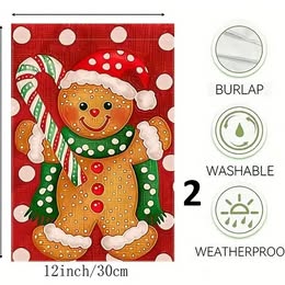 1pc, Christmas / Winter Time Garden Flag - Double Sided, Waterproof, Multipurpose, 12x18inch  Lawn Decoration
