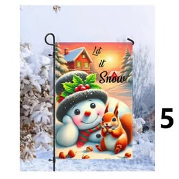 1pc, Christmas / Winter Time Garden Flag - Double Sided, Waterproof, Multipurpose, 12x18inch  Lawn Decoration