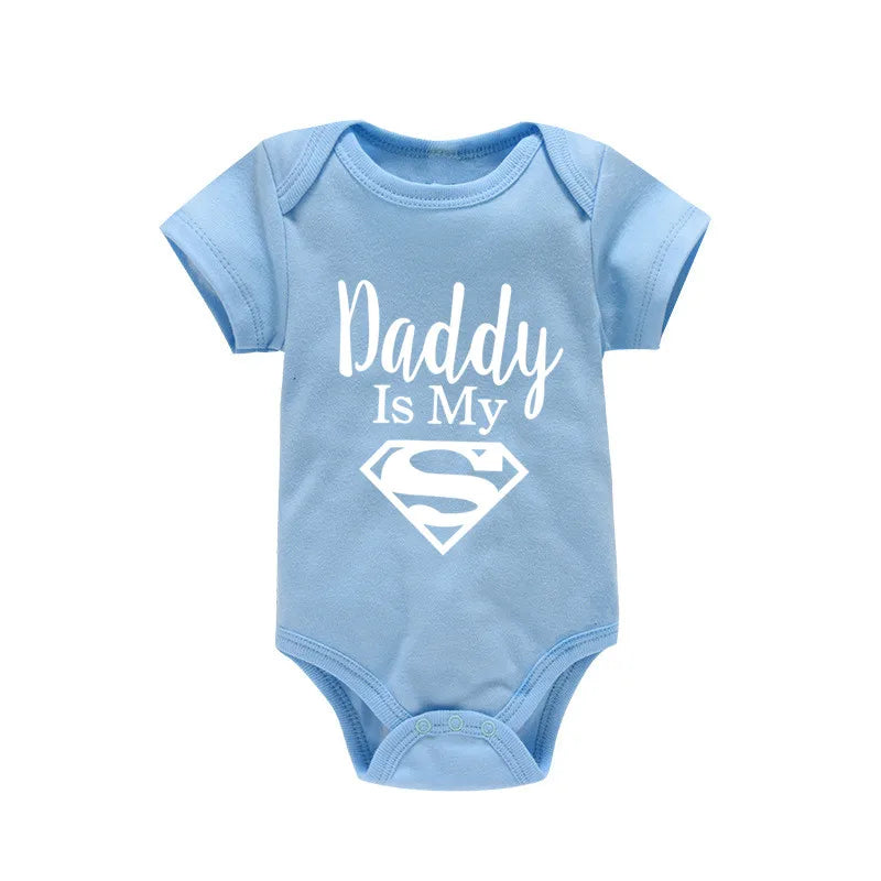 Baby Onesie - Newborn Baby Boys or Girls - Gold on Black - Daddy Is My Hero