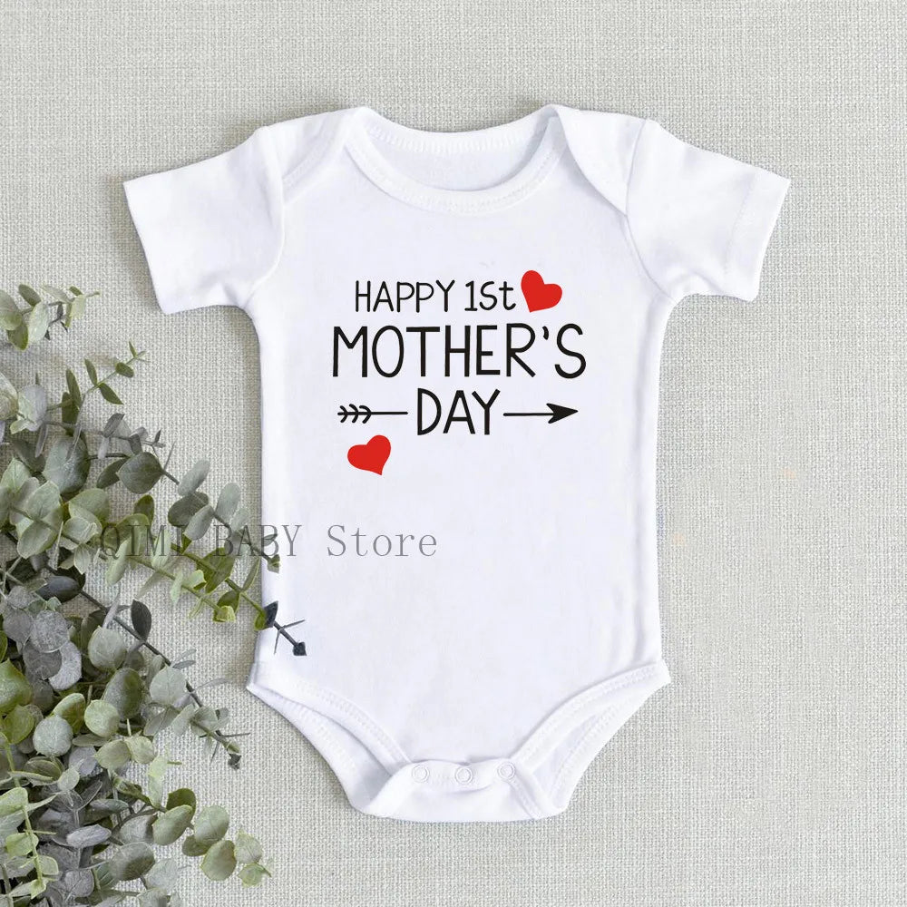 Funny Happy 1st Father's Day Newborn Baby Onesie - Cotton Summer