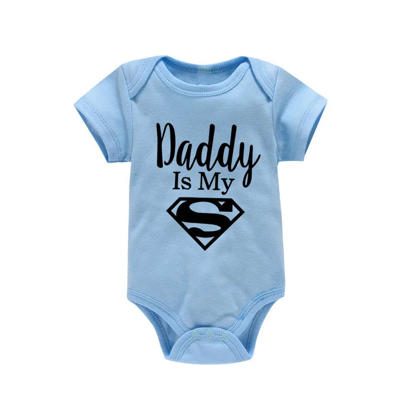Baby Onesie - Newborn Baby Boys or Girls - Gold on Black - Daddy Is My Hero