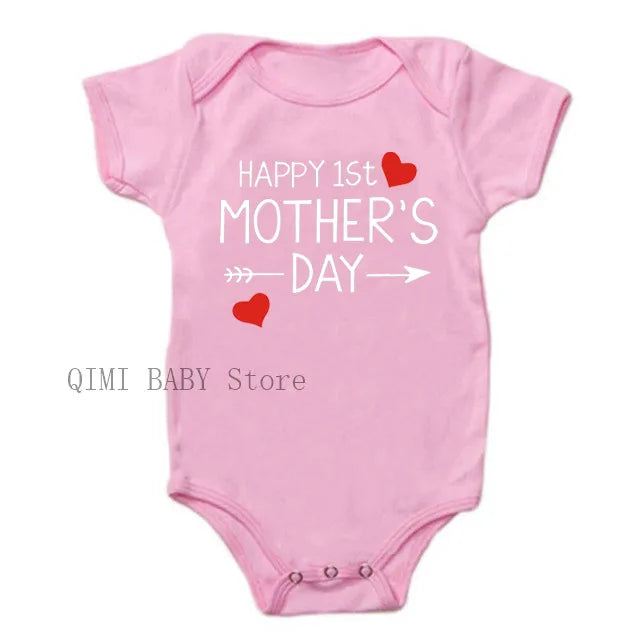 Funny Happy 1st Father's Day Newborn Baby Onesie - Cotton Summer