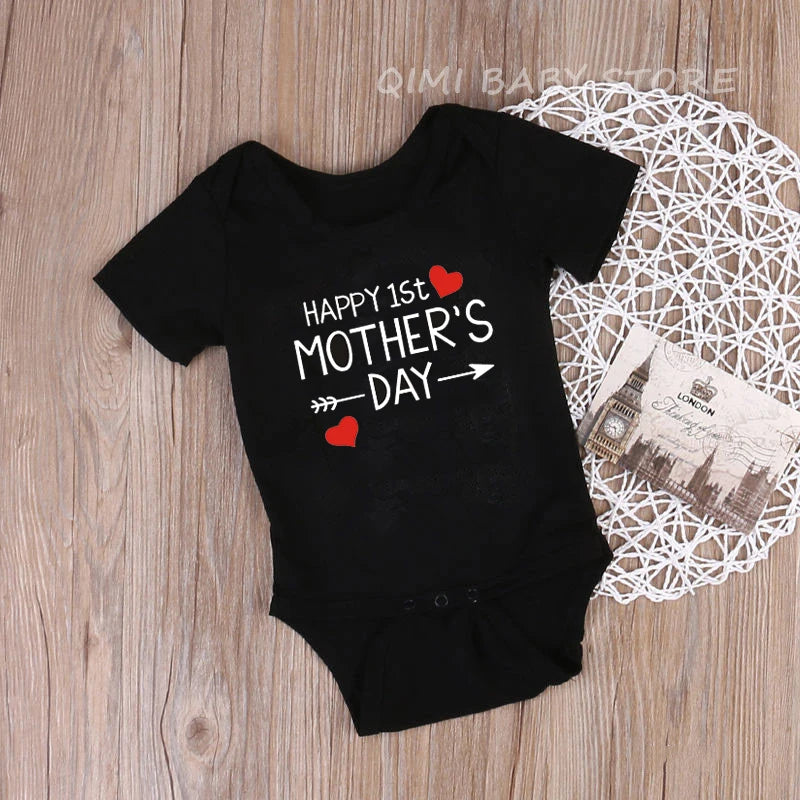 Funny Happy 1st Father's Day Newborn Baby Onesie - Cotton Summer