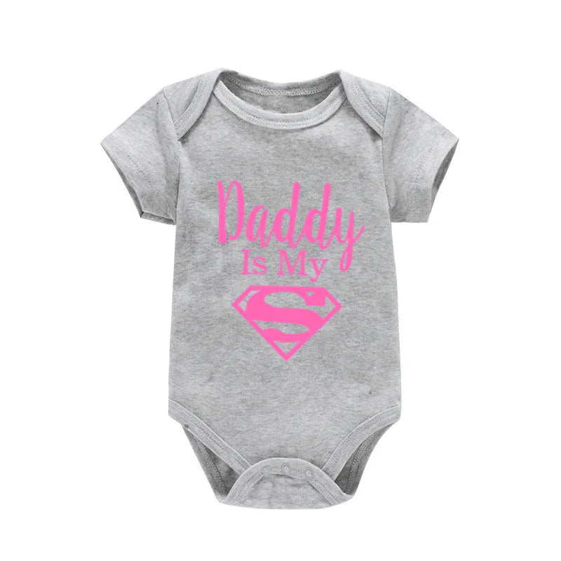 Baby Onesie - Newborn Baby Boys or Girls - Gold on Black - Daddy Is My Hero