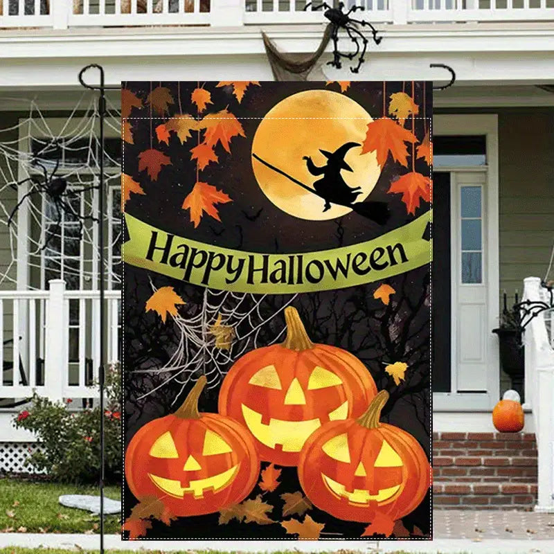 1pc Halloween Garden Flag - all are double sided - pick your choice - 12x18 Inch Yard Flag , No Electricity Needed, Flagpole Not Included