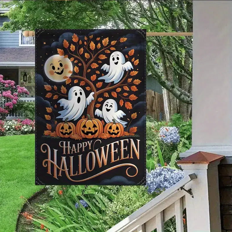 1pc Halloween Garden Flag - all are double sided - pick your choice - 12x18 Inch Yard Flag , No Electricity Needed, Flagpole Not Included