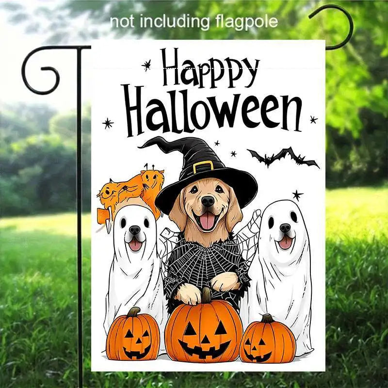1pc Halloween Garden Flag - all are double sided - pick your choice - 12x18 Inch Yard Flag , No Electricity Needed, Flagpole Not Included