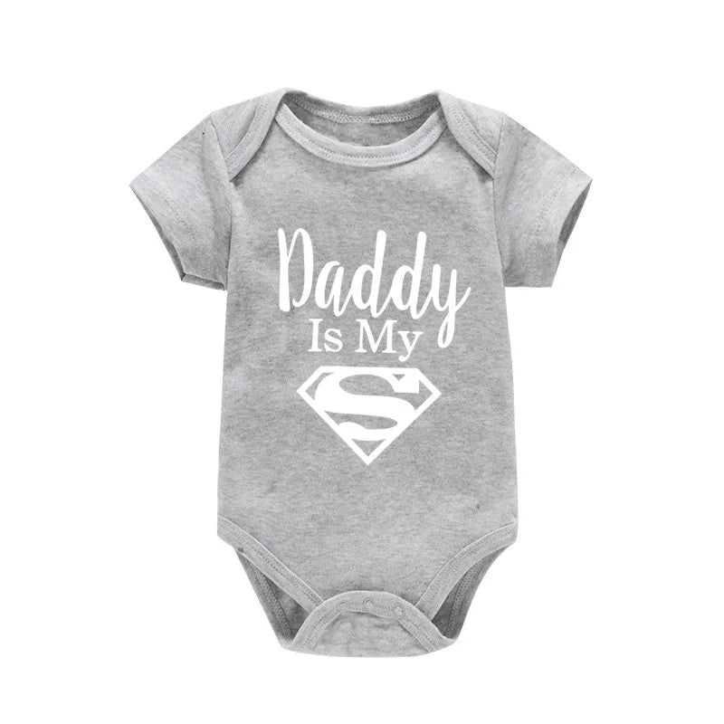 Baby Onesie - Newborn Baby Boys or Girls - Gold on Black - Daddy Is My Hero
