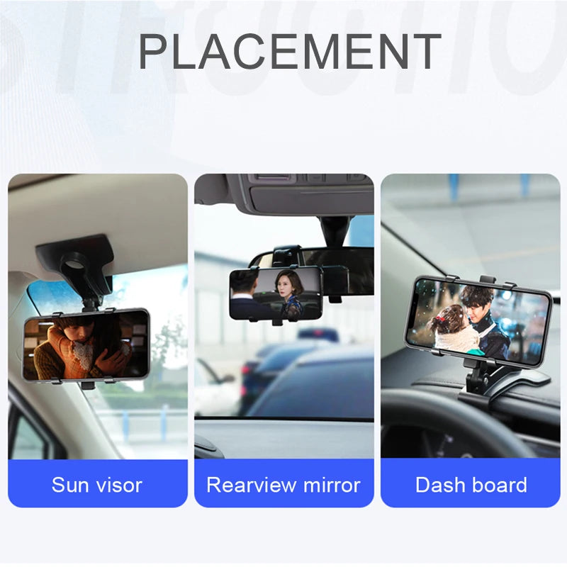 360 Degrees Car Phone Holder Universal Smartphone Stands Car Rack Dashboard Support for Auto Grip Mobile Phone Fixed Bracket