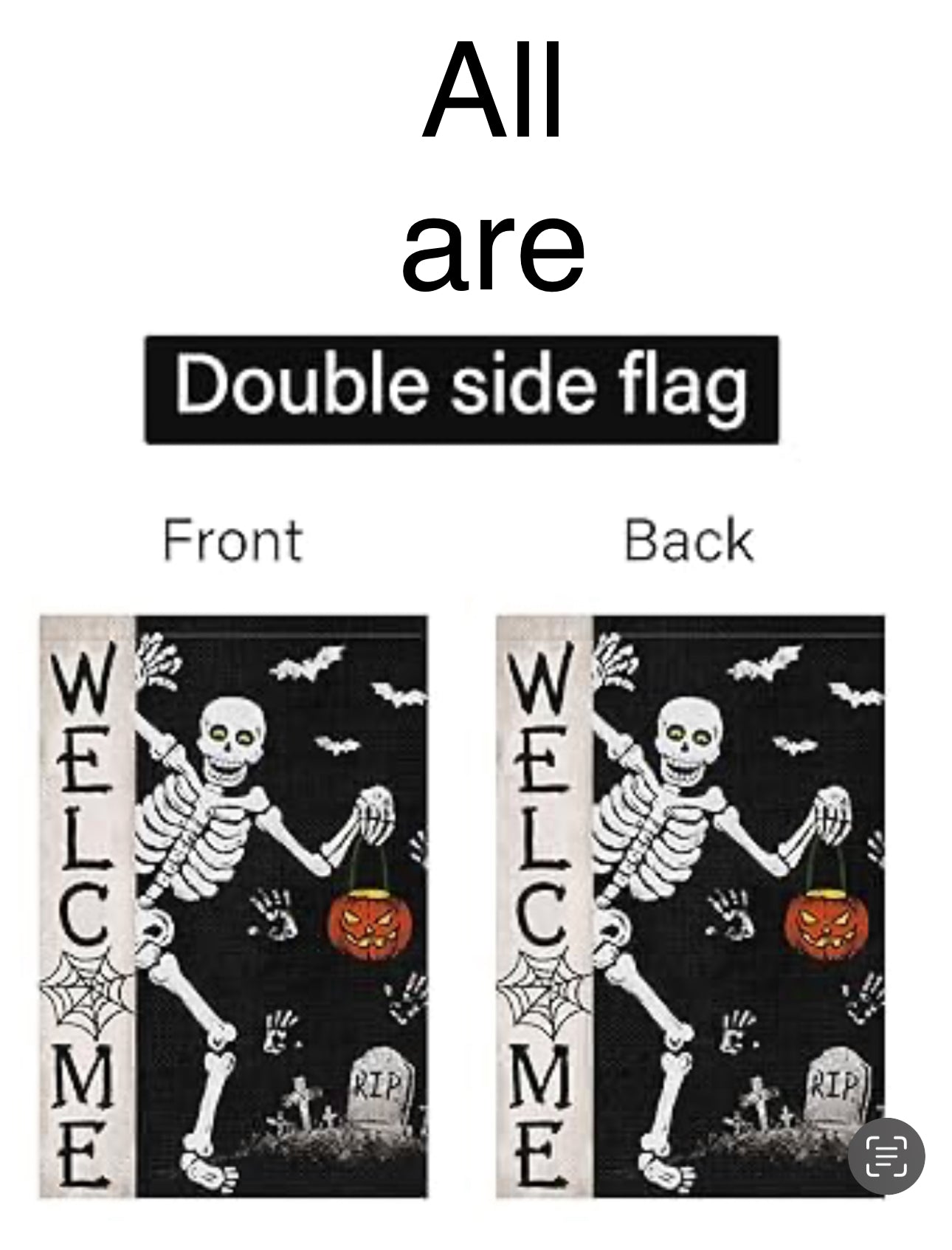 1pc Halloween Garden Flag - all are double sided - pick your choice - 12x18 Inch Yard Flag , No Electricity Needed, Flagpole Not Included