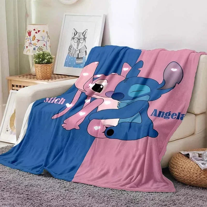 Stitch Flannel Fluffy Throw Camping Blanket for Children Sofa Throw Blanket Modern Fashion Gift Miniso Girlfriend Gift
