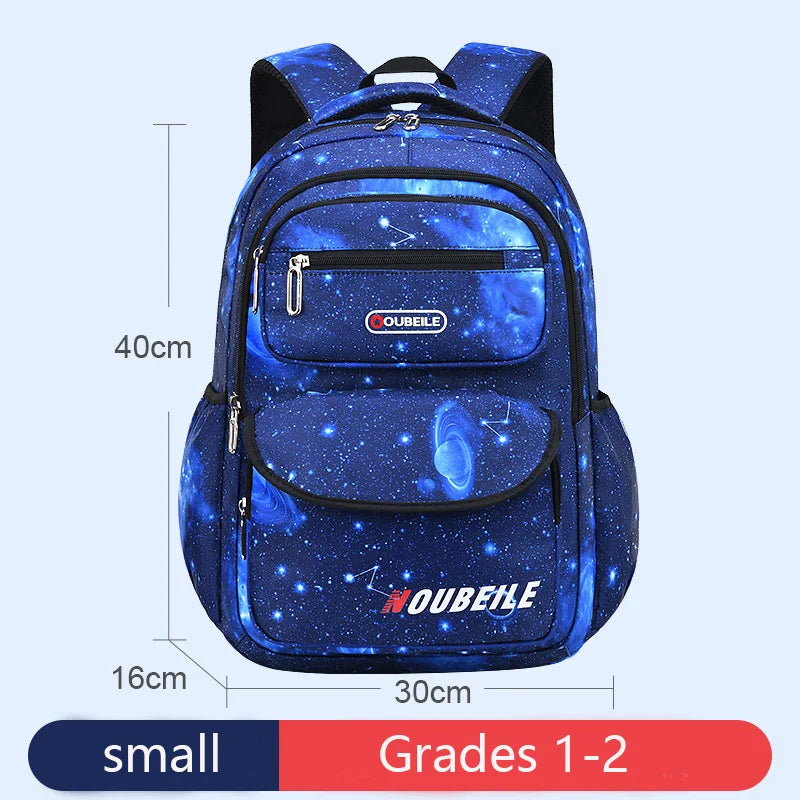 Teen Kid Backpack Starry Sky Print Boy Girl Children's Shoulder Bag Waterproof School Bag Sport Travel Backpack Multiple Pockets