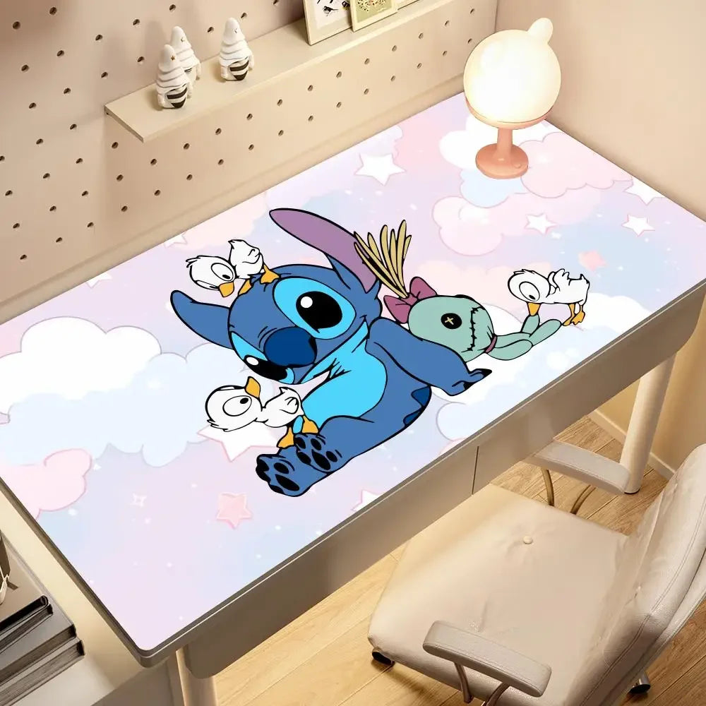 Stitch Anime Mouse Pad Large PC Cartoon Gaming Accessories Protector Office Laptop Non Slip Gamer Cabinet Desk Mat