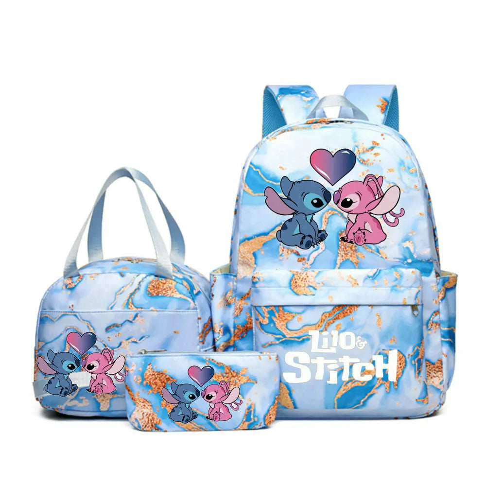 3pcs/set Lilo Stitch Backpack (B) - With Lunch Bag Students, Teenagers School Bags Set
