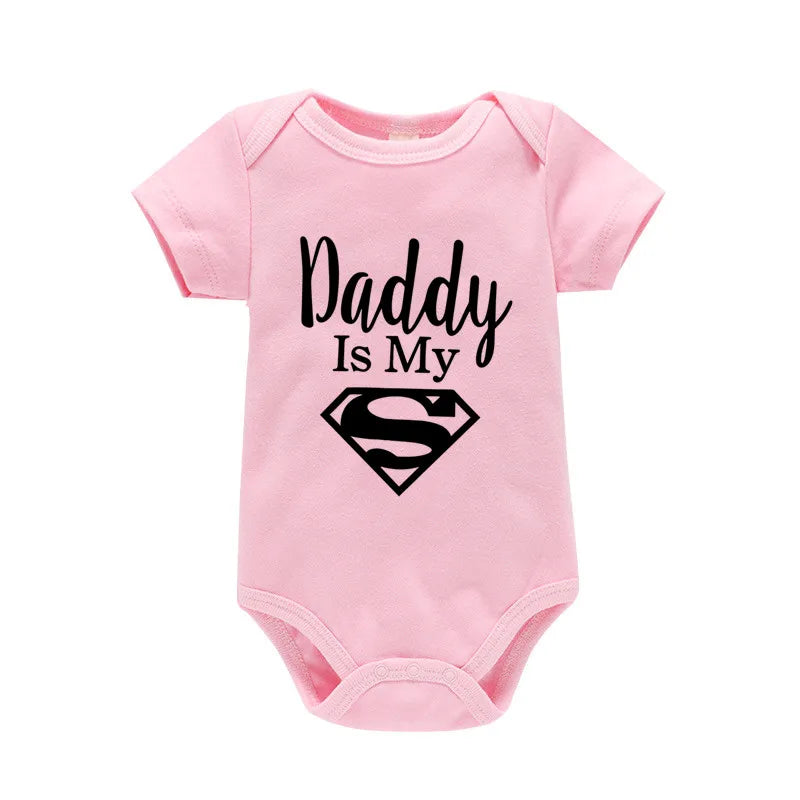 Baby Onesie - Newborn Baby Boys or Girls - Gold on Black - Daddy Is My Hero