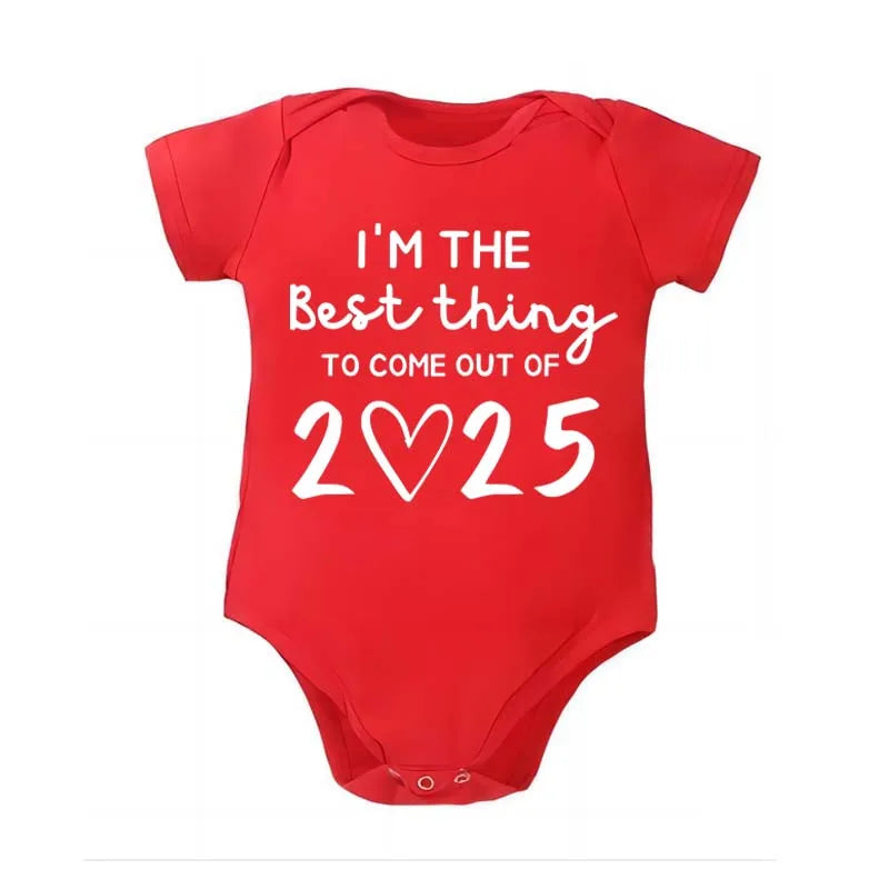 'I'm The Best Thing Of 2025' Print Infant Onesie Casual Short Sleeve