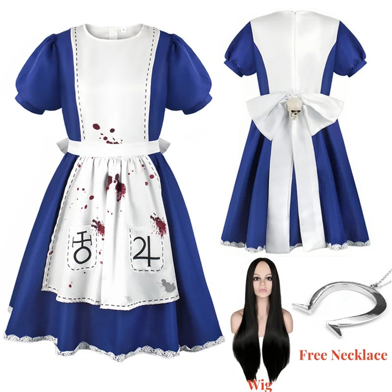 Delivery guaranteed-Order early-Anime Alice Princess Dress Maid Apron Dress Game Madness Returns Alice Cosplay Costume For Women Girls Halloween Party