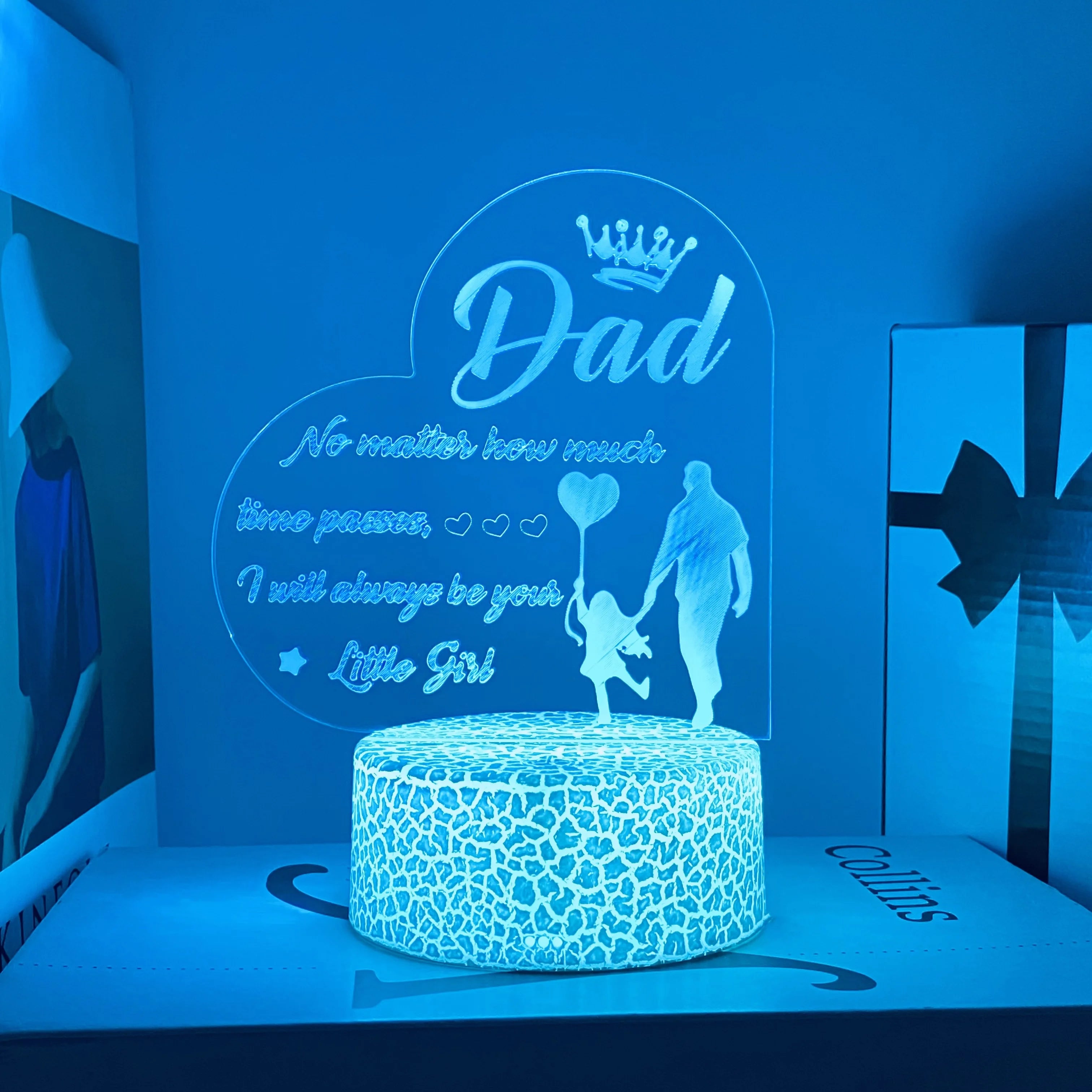1pcs Father's Day atmosphere LED night light, study bedroom atmosphere decoration, USB plug, holiday gift night light.