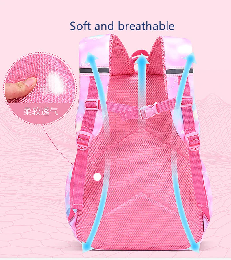 Children's Shoulder Bag Girl Backpack School Bag Purple Travel Teen Schoolbag Primary Kawaii Cute Waterproof Kid Girl Backpack