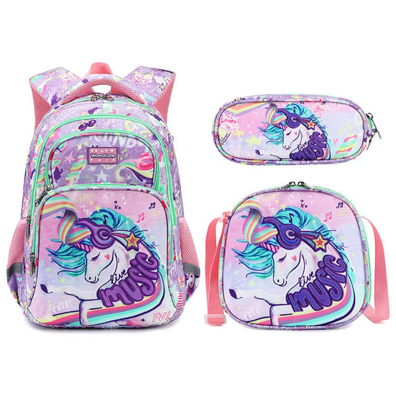 3PCS High Quality New Arrivals School Backpack Set Dinosaur Cartoon Bag Schoolbags Kids Backpack, A Backpack, A Pen Bag, A Meal Bag