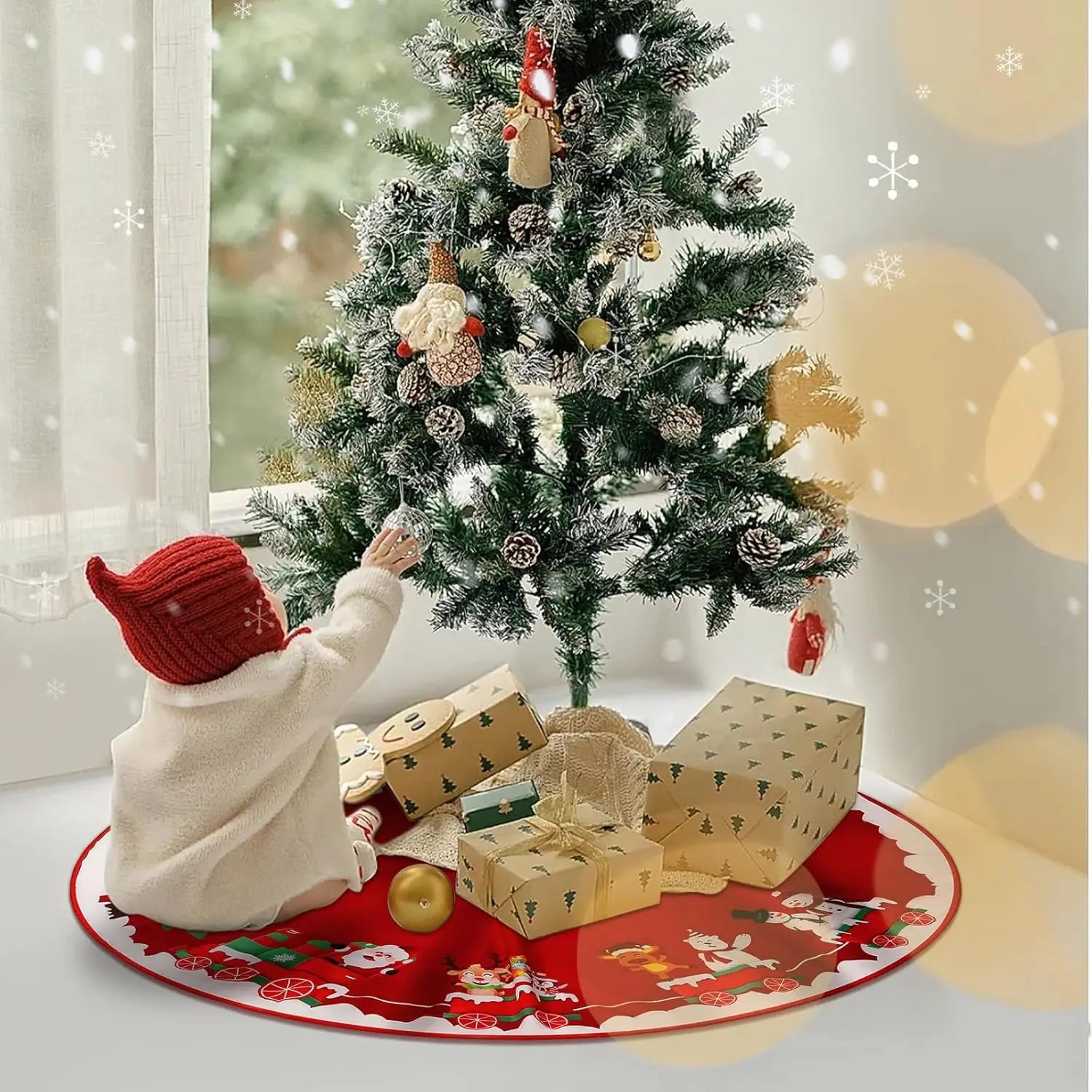 VIKAMA Cartoon Train Christmas Tree Dress Is Light And Cute, Suitable For Christmas And New Year Party Decorations