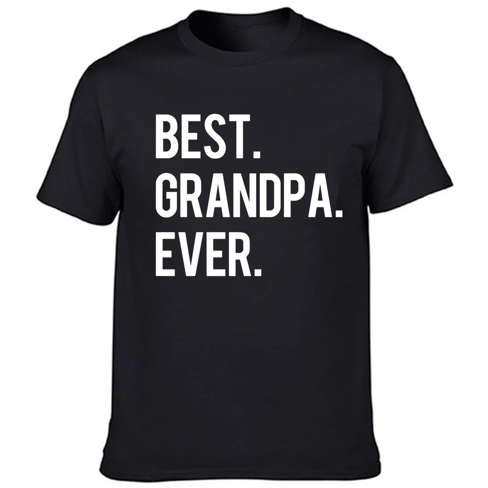 Best Grandpa Ever - Letter Print Men's T Shirt Graphic Tees n- Round Neck Short Sleeve