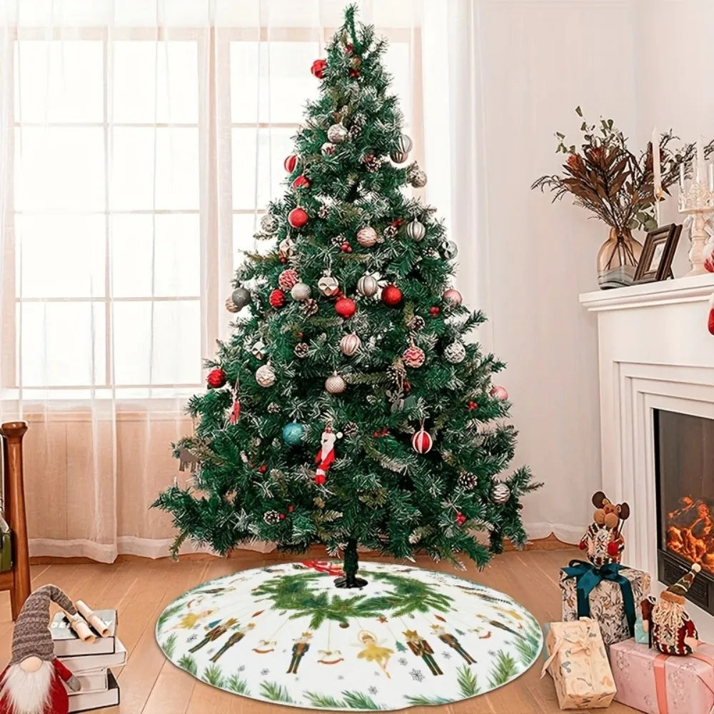 Vikama Daisy Sleigh Christmas Tree Skirt with Soldiers and Snowmen Daisy Design Winter Holiday Tree Ornaments Collection