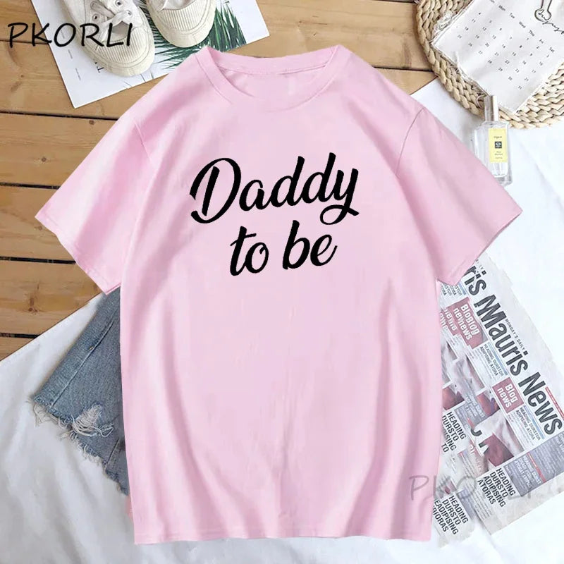 Mommy And Daddy To Be t Shirts - mother father cotton short sleeve t-shirts matching Pregnancy Announcement t shirt