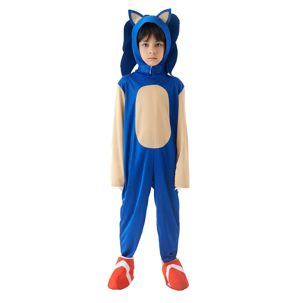 Delivery guaranteed-Order early-Sonics Cartoon Jumpsuit Bodysuit Kids Cosplay Disguise Hedgehog Cosplay Costume - Halloween