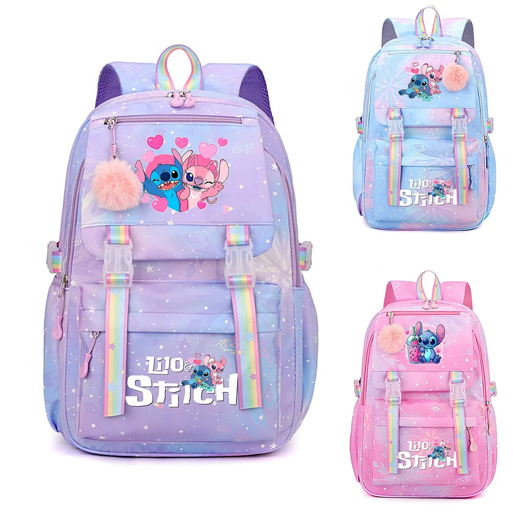 Stitch Kids Backpack Bookbag Bag Student Children Knapsack Schoolbag Travel Commute Bag