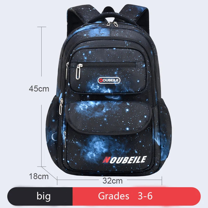 Teen Kid Backpack Starry Sky Print Boy Girl Children's Shoulder Bag Waterproof School Bag Sport Travel Backpack Multiple Pockets