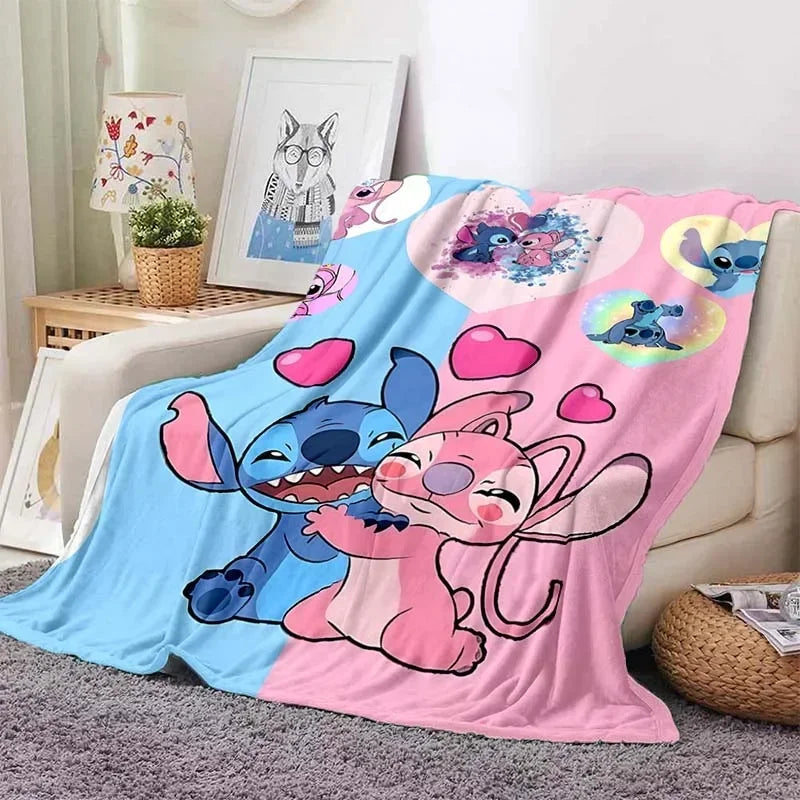 Stitch Flannel Fluffy Throw Camping Blanket for Children Sofa Throw Blanket Modern Fashion Gift Miniso Girlfriend Gift