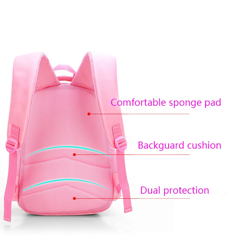 Pink Cat Children Girl Backpack Bowknot Kid School Bag Cartoon Bookbag Cute Princess Kindergarten Primary School Girl Backpack