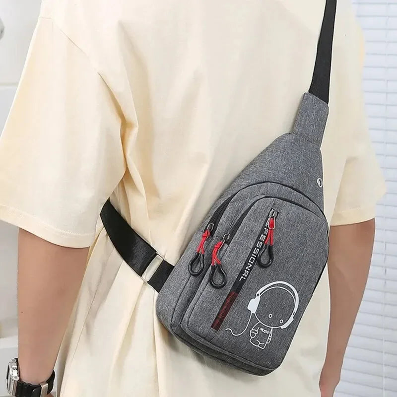 Men's Chest Bag New Casual Fashion Shoulder Bag Male Hand Crossbody Korean Cycling Backpack Bolsa Masculino Bolsa De Ombro
